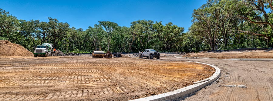 Construction of site utilities, curbs and sidewalks are in progress at Resurrection Cemetery, 10668 East Sligh Ave., Seffner, FL 33610 (East Sligh Ave. and Williams Road). Completion of the on-site office is set for January 2022 and completion of the first mausoleum and crypt building is set for Spring of 2022.