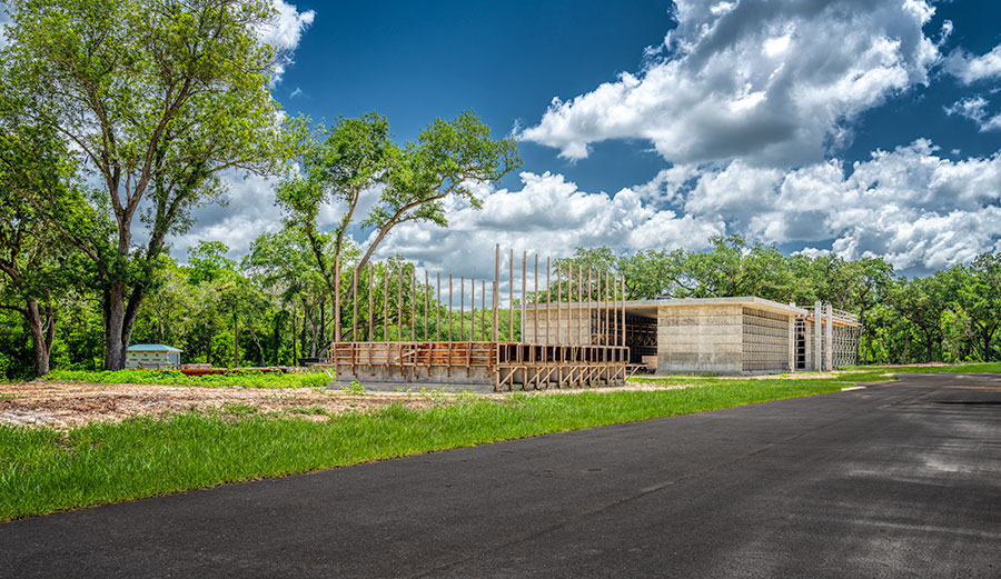 June 13, 2022 - Phase One construction of the first mausoleum complex at Resurrection Cemetery, 10668 East Sligh Ave., Seffner, FL 33610. This complex includes four mausoleum buildings with courtyard plus another free-standing building all with room for 1,784 caskets and 1,776 cremation niches.